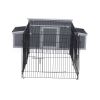 Outdoor Wood Chicken Coop with Wire Mesh Run, Nesting Boxes, Large Poultry House for 3-4 Chickens, Gray and Black