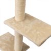 5 Pcs Wall Mounted Cat Climber Set, Floating Cat Shelves and Perches, Cat Activity Tree with Scratching Posts, Modern Cat Furniture, Beige