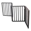 Pet Gate - Dog Gate for Doorways, Stairs or House – Freestanding, Folding, brown, Arc Wooden