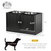 PawHut Magnetic-Door Dog Food Storage Cabinet & Dog Feeding Station, Black