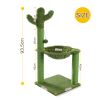 Cactus Cat Tree Cat Scratching Post with Hammock Play Tower, Full Wrapped Sisal Scratching Post for Cats 93.5cm Green