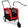 2-in-1 Pet Bike Trailer And Stroller with Canopy Bicycle Carrier Bicycle Cargo Wagon Trailer