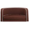 35" Brown Pet Sofa with Wooden Structure and Linen Goods White Roller Lines on the Edges Curved Appearance pet Sofa with Cushion