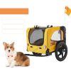 Yellow Outdoor Heavy Duty Foldable Utility Pet Stroller Dog Carriers Bicycle Trailer