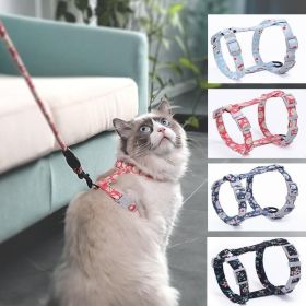 Cat Collar Harness Leash Traction Rope Chest Strap Pet Safe Gentle Leader Come with Me Kitty Harness Bungee Drop Shipping (Color: Red)