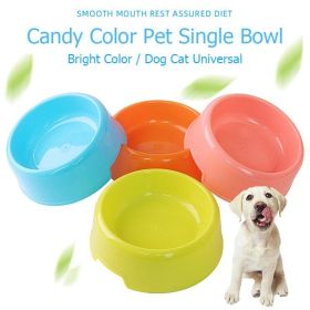 1Pc High Quality Solid Color Pet Bowls Candy-Colored Lightweight Plastic Single Bowl Small Dog Cat Pet Bowl Pet Feeding Supplies (Color: orange)