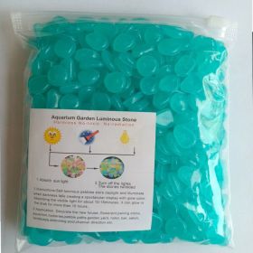 Colorful Pebbles For Fish Tank; Luminous Stone Artificial Fluorescent Stone For Vase Potted Plants (Color: Blue)