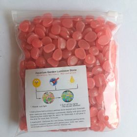 Colorful Pebbles For Fish Tank; Luminous Stone Artificial Fluorescent Stone For Vase Potted Plants (Color: Light Orange)