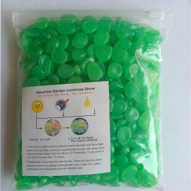 Colorful Pebbles For Fish Tank; Luminous Stone Artificial Fluorescent Stone For Vase Potted Plants (Color: Grass Green)