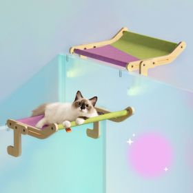 Mewoofun Cat Window Perch 4 Color Wooden Assembly Hanging Bed Cotton Canvas Easy Washable Multi-Ply Plywood New Dropshipping (Color: Purple)