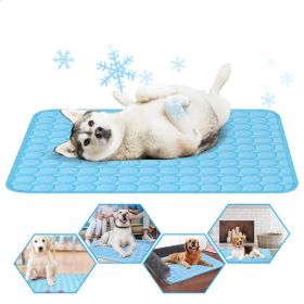 Cool Pad Cushion Dog Cat Puppy Blanket For Summer Sleeping Bed  Pet Cooling Mat (Color: Blue)