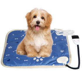 Pet Heating Pad Electric Dog Cat Heating Mat Waterproof Warming Blanket with Adjustable Temperature 0-12 Timer Digital Display Chewing-resistant (Type: 45_45CM_Thermostat)