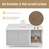 Cat Litter Box Enclosure with Divider and Double Doors